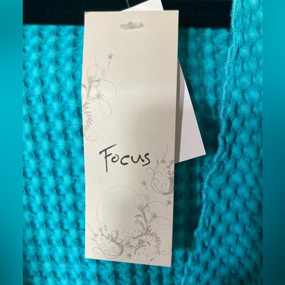 NWT FOCUS Waffle Swing Cardigan Jacket 100% preshrunk Cotton TURQUOISE M…Coastal - Picture 4 of 15